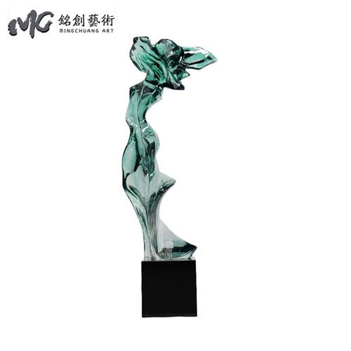 新中式现代树脂假山石摆件家居软装饰品客厅茶几书桌透明马头摆设