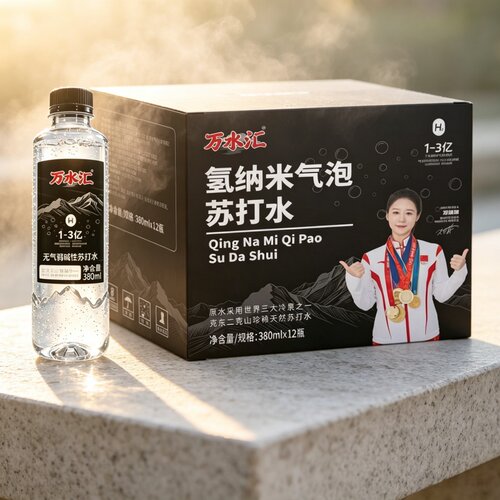 双迪万水汇氢纳米气泡苏打水380mlx12瓶/箱dy9
