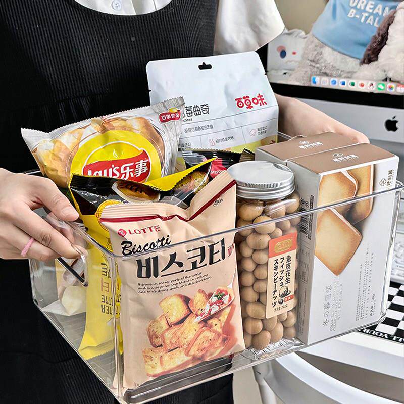 透明亚味带LP64力零食盒桌面防尘盖收纳 可叠加加厚无异整克理箱