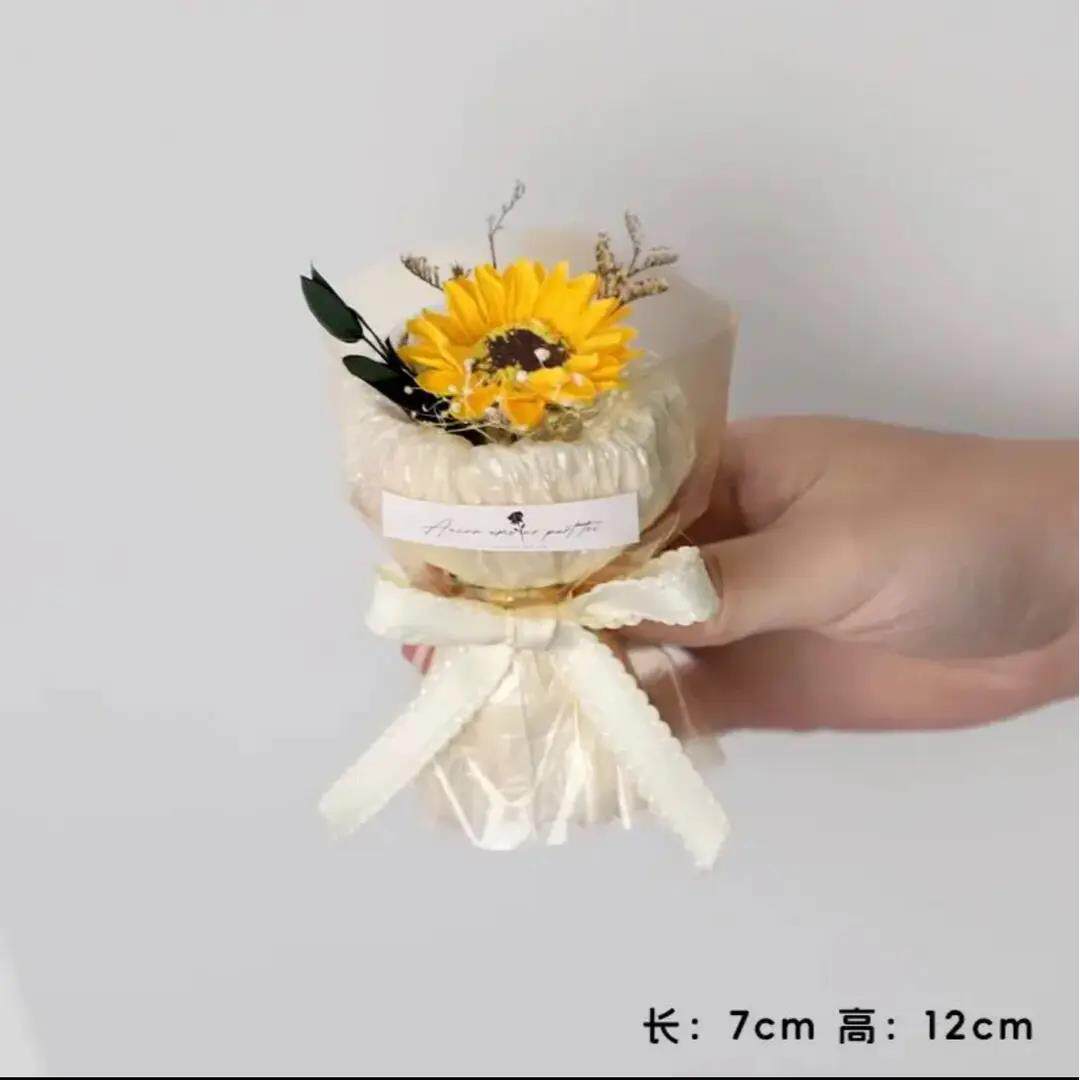 迷你口袋见面小花束玫瑰HBM日葵永花生仿真花生伴手礼日礼物向装