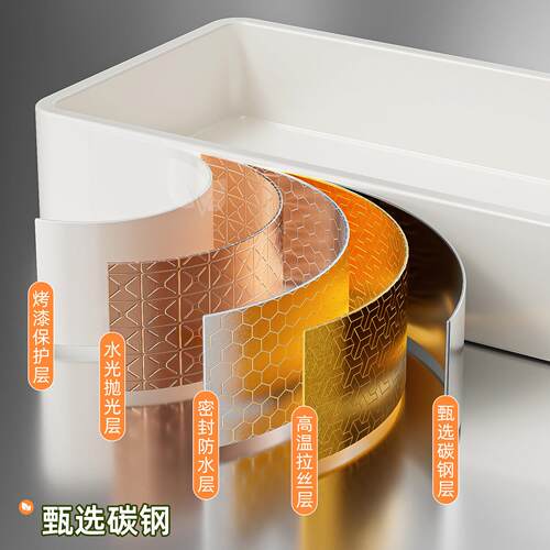 奶窄边WPU调味架面罐免安装置物架油盐酱醋台调味瓶罐抽拉白式收