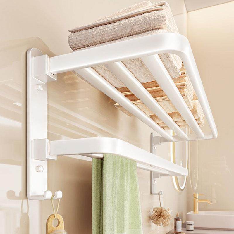 德国zsvip高端卫生间毛巾架奶油风壁挂式免打孔洗手间浴室置物架