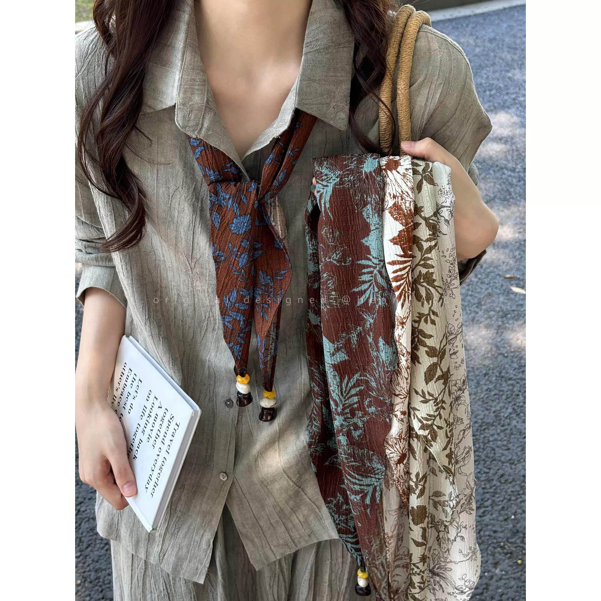 披肩外搭女2026新款复古咖色三角巾款百搭围脖领巾爆款文艺感围巾