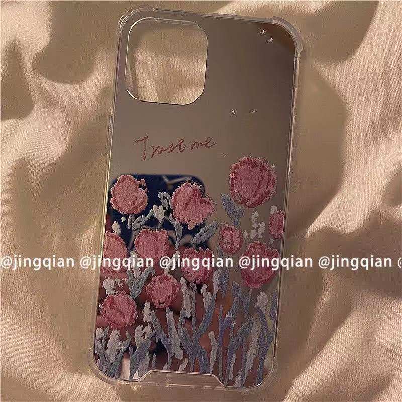 镜面卡通花朵镜子适用华为荣耀play3v40畅享9s/10/8/9plus荣耀30青春