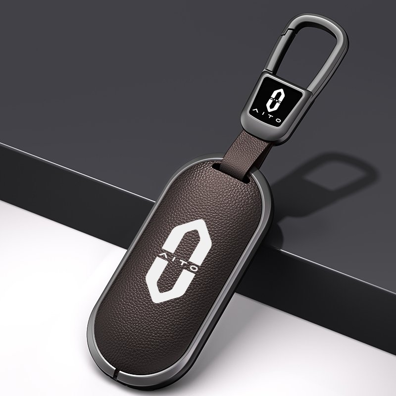 适用问界m9金属钥匙套新款m7ultra华为m8/pro/aito/m5卡片皮绳扣