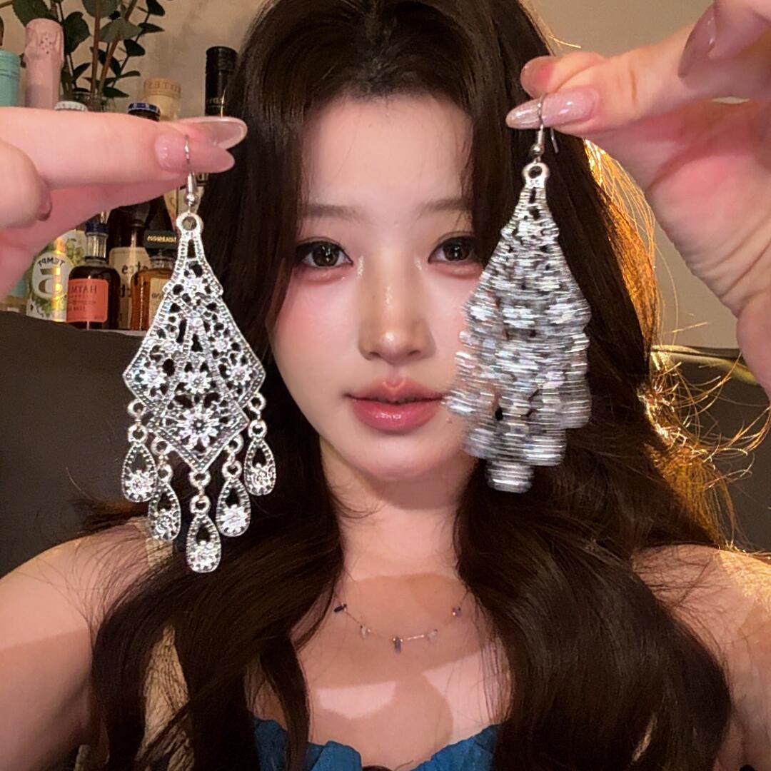 民族风复古夸张设计感长款水滴耳环女小众设计高级感气质耳饰耳坠