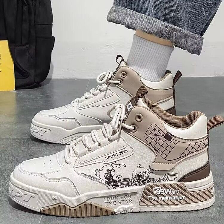 国潮高帮德训鞋男2025新款百搭休闲板鞋青少年潮流运动休闲鞋男鞋