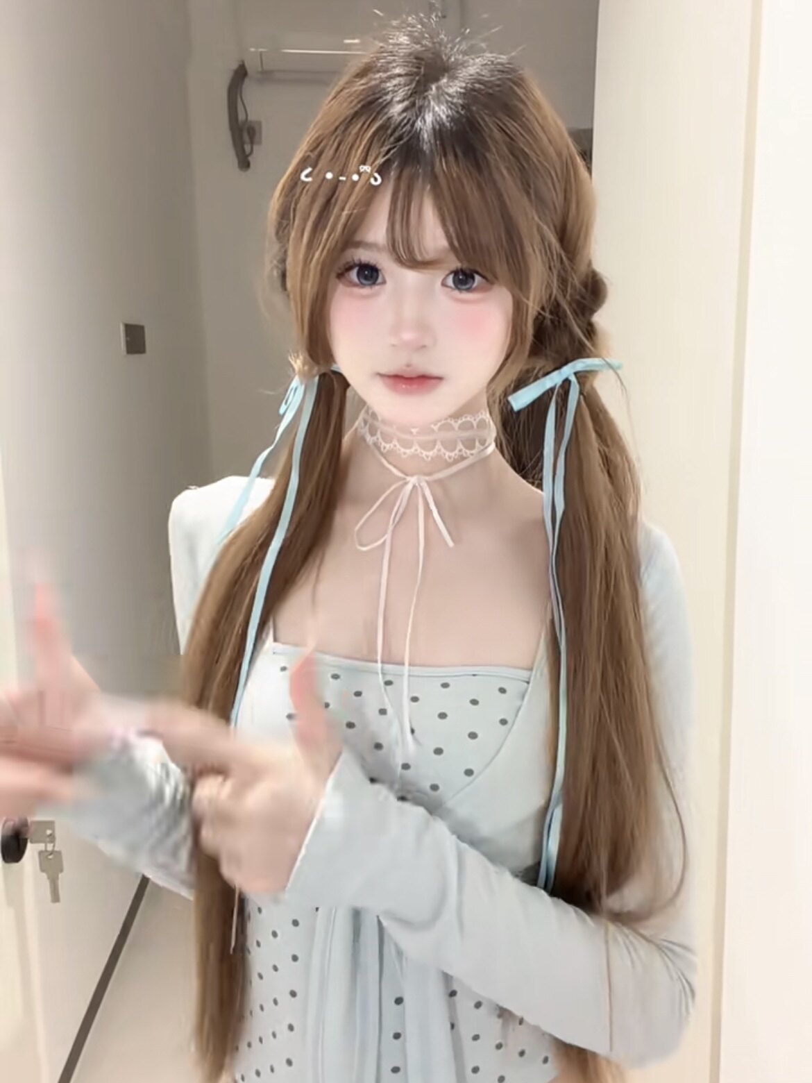 白色甜美纯欲风蝴蝶结蕾丝choker颈带高级感项链女锁骨链百搭小众