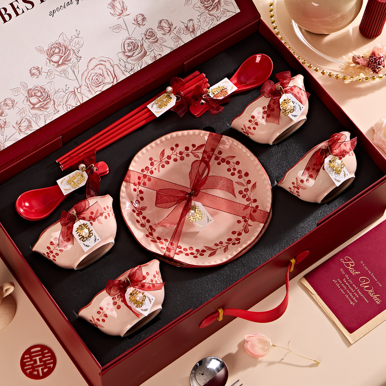 中古风乔迁新居结婚礼物碗盘套装