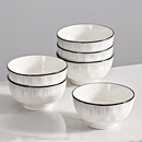 釉下彩米饭碗家用2025新款 餐具碗碟盘组合陶瓷简约高颜值碗10个装