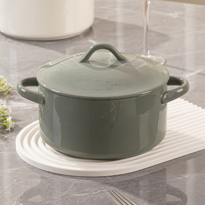 双耳带盖子大号酸菜鱼碗2025新款家用陶瓷煲砂锅大容量防烫汤碗碗