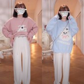 托腹裤 孕妇装 子女 圆孔长袖 设计感外穿毛衣束脚无托 2024秋装 新款