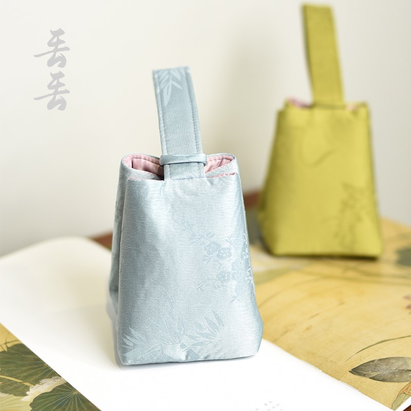 高档加厚手提茶杯茶壶收纳布袋子旅行便携文玩手串珠宝首饰包装袋