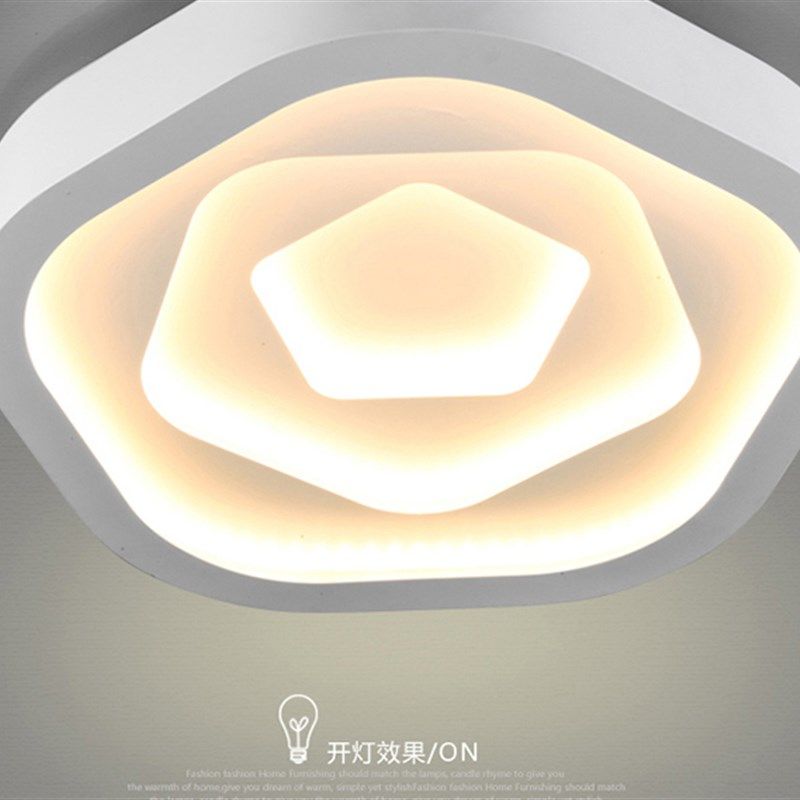 卧室书房现代简约创意LED吸顶灯 铁艺客厅艺术个性玫瑰花形温馨