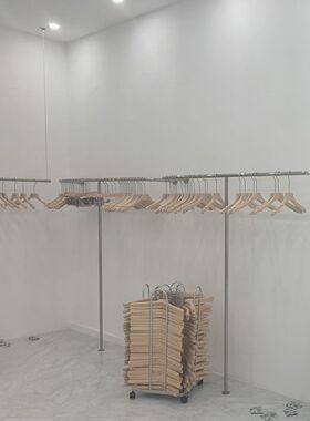 服装店展示架陈列架o女装童装上墙挂衣杆不锈钢货架落地挂衣架定