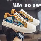 男鞋 男款 2025新款 帆布鞋 夏季 透气运动休闲板鞋 小众印花一脚蹬布鞋