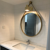 北欧洗手间镜子挂镜浴室镜化妆镜壁挂圆镜K装 饰镜卫生间镜子梳妆