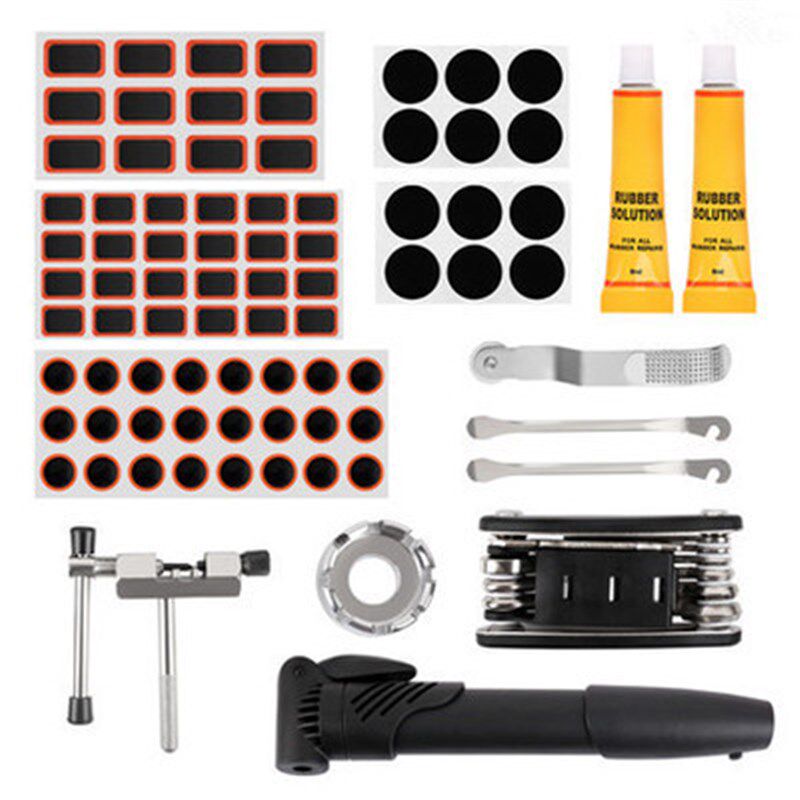 自行车工具包套装组合补胎打气筒维修工具组合山地车工具包套装