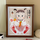 男女宝宝胎发手脚印收藏相框头发纪念品自制足印照片diy周岁纪念