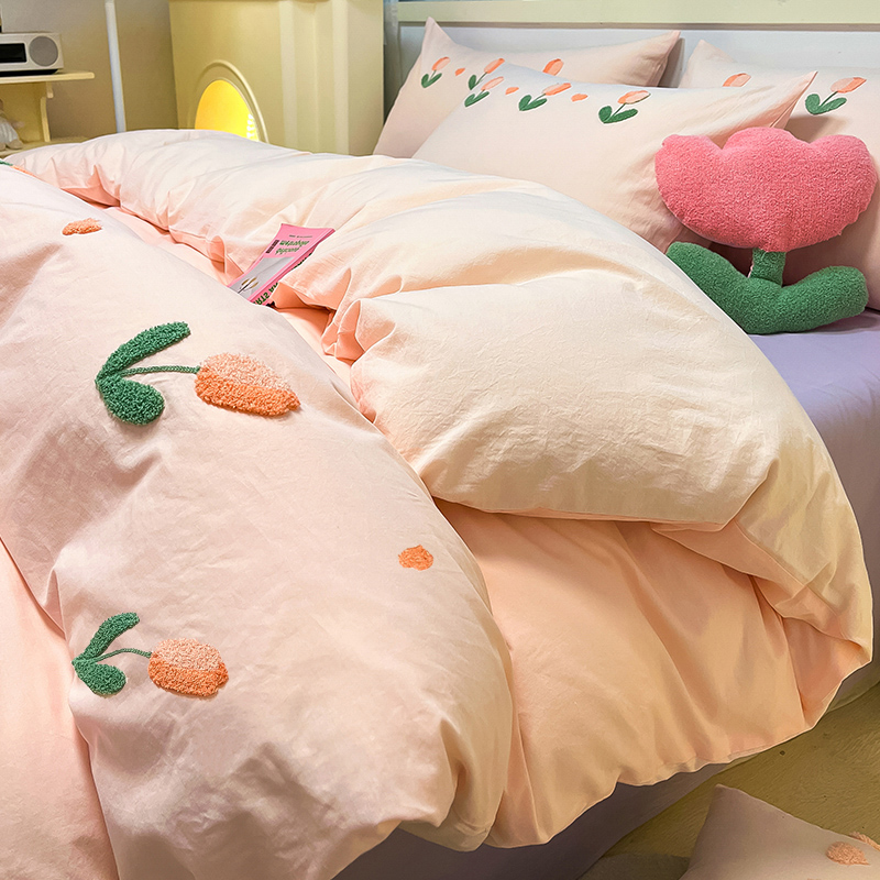 全棉水洗棉被套单件100纯棉单双人女孩宿舍150x200x23Y0床单被罩