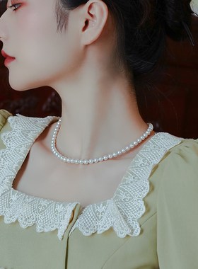《游园》有核淡水珍珠项链女夏复古轻奢小众高级感时尚精致锁骨链