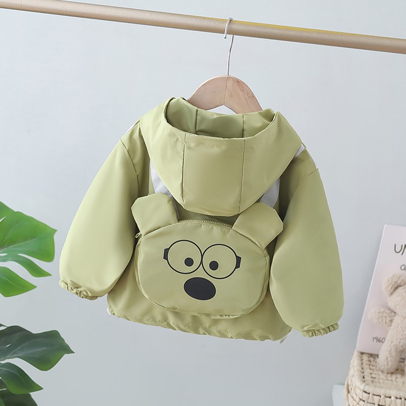 男童外套春秋款2025新款儿童春装男宝宝连帽夹克衫小男孩风衣小童