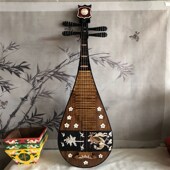 复古彩绘琵琶乐器创意家居装 饰玄关摆件成人儿童专业弹奏民族乐器