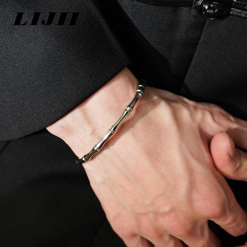 【链界LIJII】新中式竹节手镯 高亮抛光小众中性简约个性男女手环