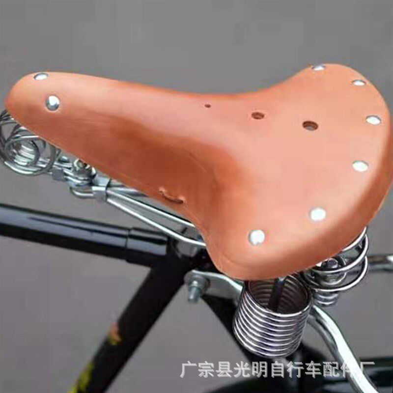 自行车复古坐垫自行m车坐垫牛皮鞍座自行车牛皮车座自行车配件车