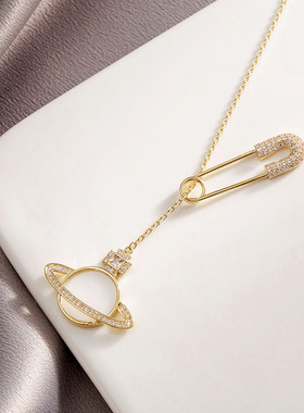 别针星球毛衣链长款项链女小众百搭潮网红简约气质吊坠毛衣装饰