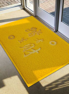 金黄色入户门f垫门口地垫丝圈门外进门防滑蹭土脚垫子踏者生财地