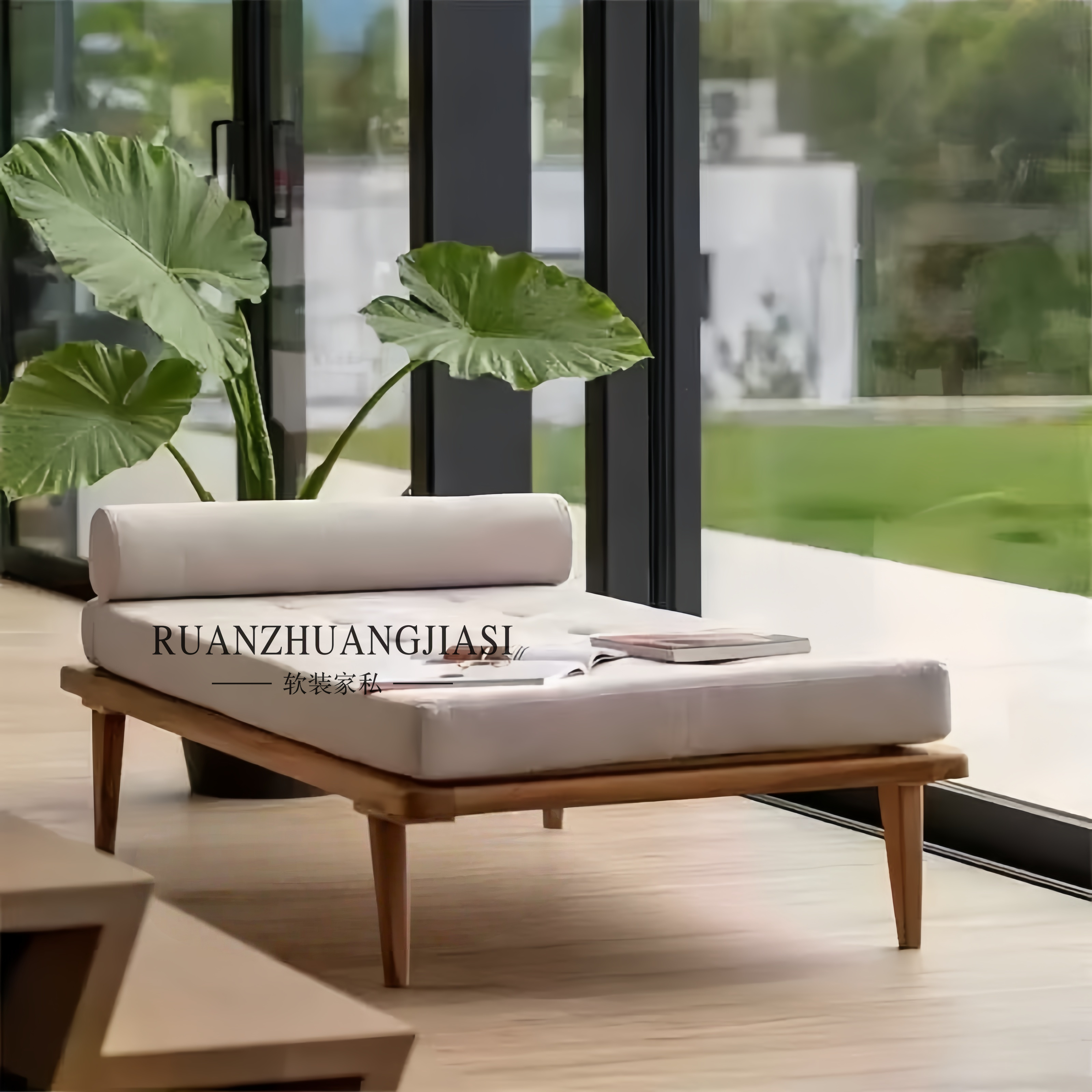 中式实木极简客厅单人贵妃榻卧室床榻边凳贵妃小沙发长条凳衣帽