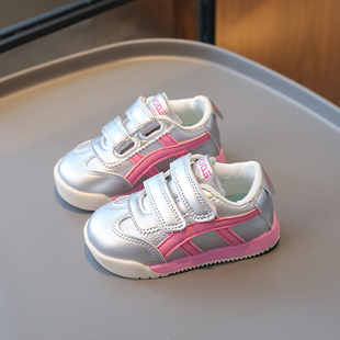 秋季新款女童皮面运动鞋男童软底防滑学步鞋小童板鞋休闲鞋单鞋潮