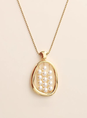 珍珠项链女配饰高级感轻奢小众长吊坠女款2025新款大气高档毛衣链