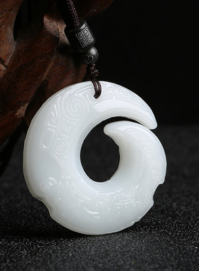 白玉时来平安扣吊坠水晶绿吊坠