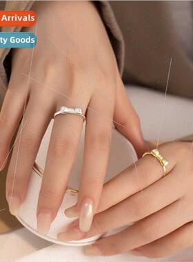 Copper plated bow ring female fashion simple tide finger rin