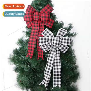 bow gifts polyester large Chri plaid Christmas