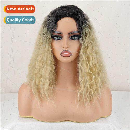 Europe fashion wig women blonde gradient medium-length small