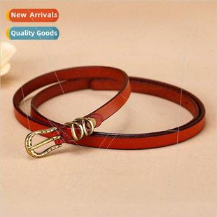 buckle women dress holes decorated circle belt Double thin