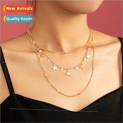 Europe che Hundred Star Set Lock Bone Chain Women Necklace