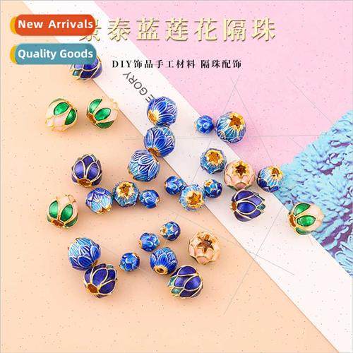 lotus spacer beads Lotus pattern spacer beads enamel firing