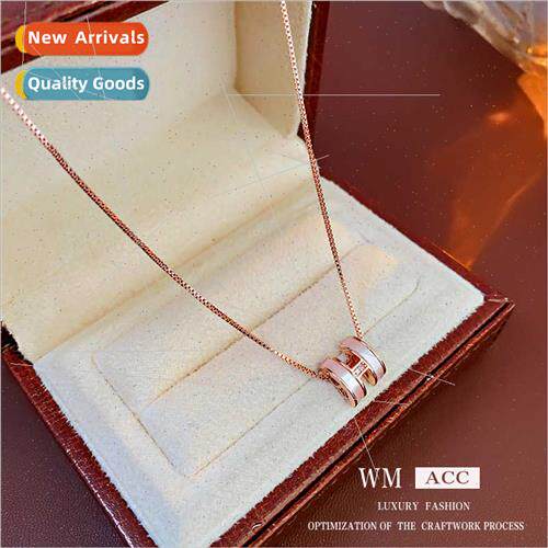 zirconia letter pendant necklace simple versatile collarbone