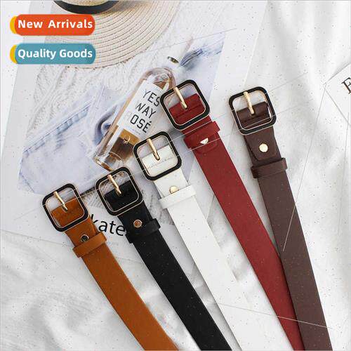 Women fashion versatile baking paint square day word buckle