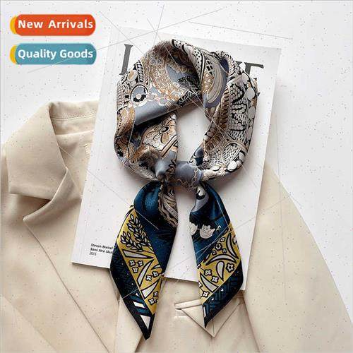 2021 fall winter new printing decoration 70 silk square scar