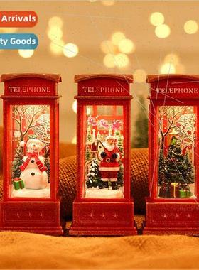 Christmas decorations  seniors inside view phone booths smal
