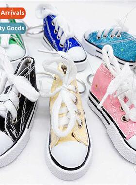 PU glter canvas shoes jogging shoes fabric shoes keychain ba