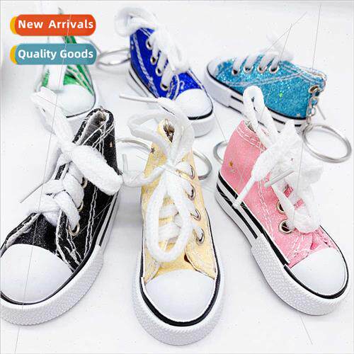 PU glter canvas shoes jogging shoes fabric shoes keychain ba