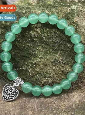 Amethyst Onyx Green Dongling Bracelet 8mm Pink Crystal Stone