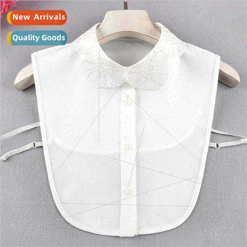 New fake collar shirt embroidery chiffon false collar childr