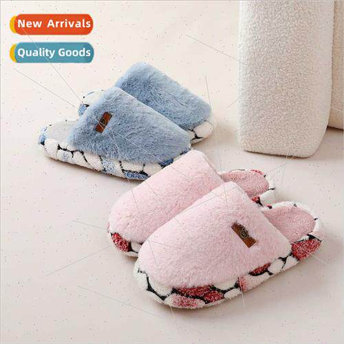 Super soft furry slippers female winter home couple home dra